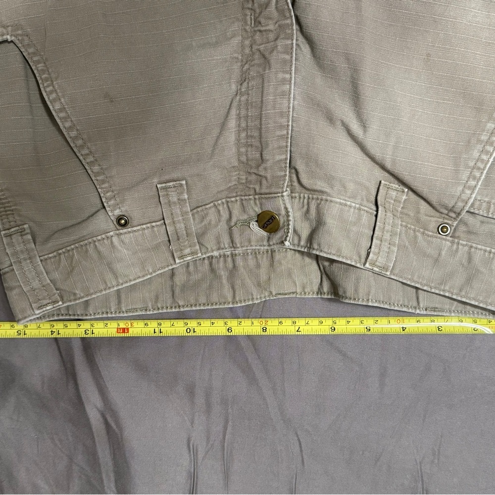 Carhartt Men's Beige Military Drab Cargo Ripstop Shorts Sz 32 Relaxed Fit - Picture 4 of 15